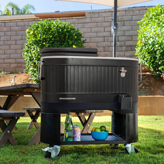 Premium Rustic Farmhouse Wheeled Outdoor Beverage Cooler