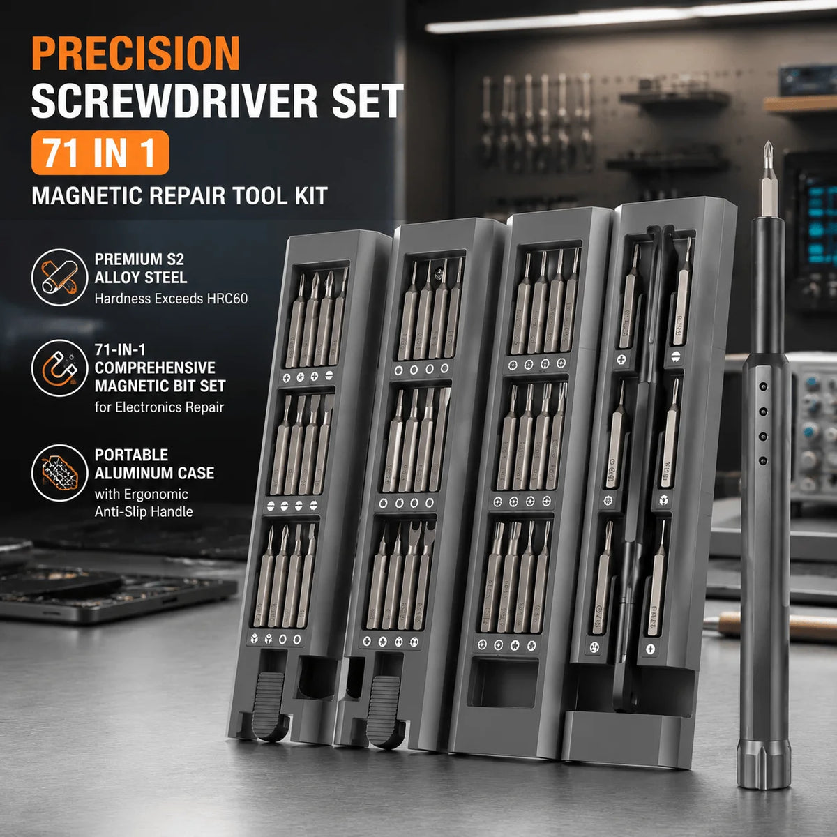 Stonego Precision Screwdriver Set Magnetic Portable Tool Kit With Case