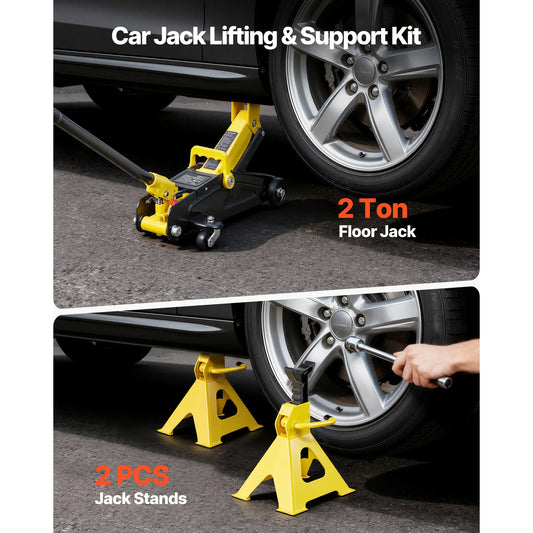 SucceBuy Low Profile Hydraulic Floor Jack For Vehicles