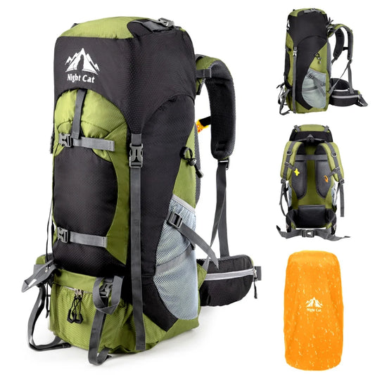 Night Cat Frameless Hiking Backpack, 70L or 90L