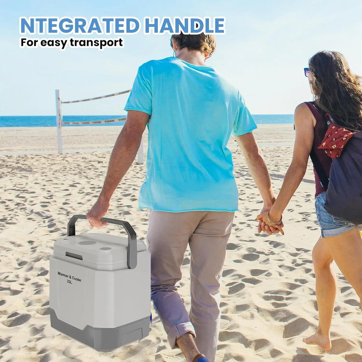 Electric Car Refrigerator and Cooler Warmer with Dual Power Supply