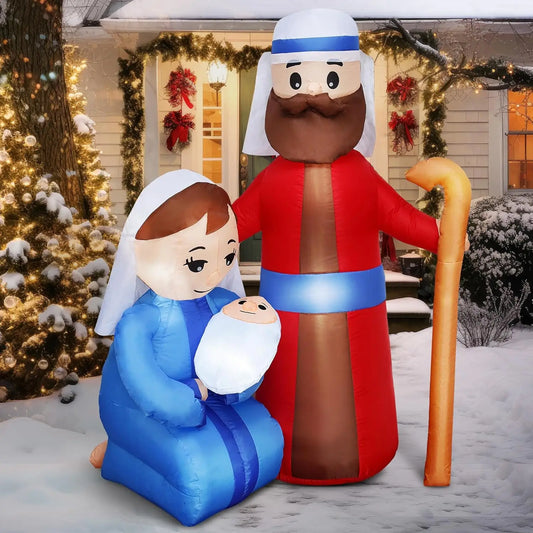 Joyfy Christmas Inflatable Jesus Family Nativity Decoration