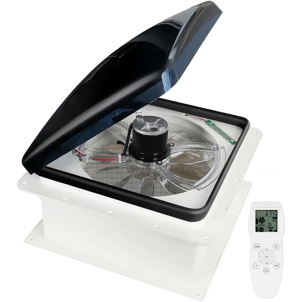 RV Roof Vent Fan with Rain Sensor, Automatically Closes the Cover When Rain Is Detected