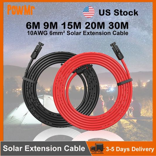 Powmr Weatherproof Solar Extension Cable With Connectors
