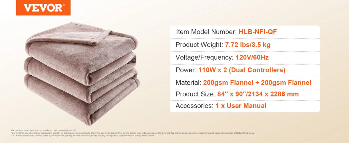 SucceBuy Heated Throw Flannel Sherpa With 5-Level Heating And Timer