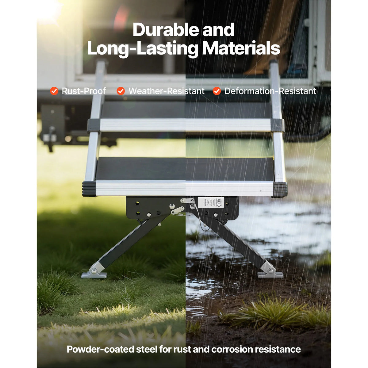 SucceBuy Height Adjustable RV Step Stabilizer Kit For Campers
