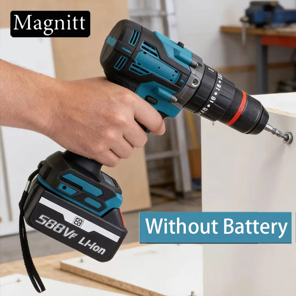 Magnitt Brushless Cordless Electric Impact Drill With 18V Battery