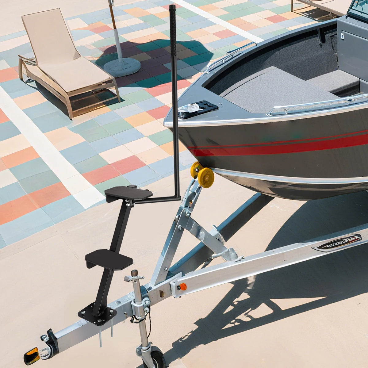 Heavy Duty Steel Marine Boarding Steps With Non Slip Handrail