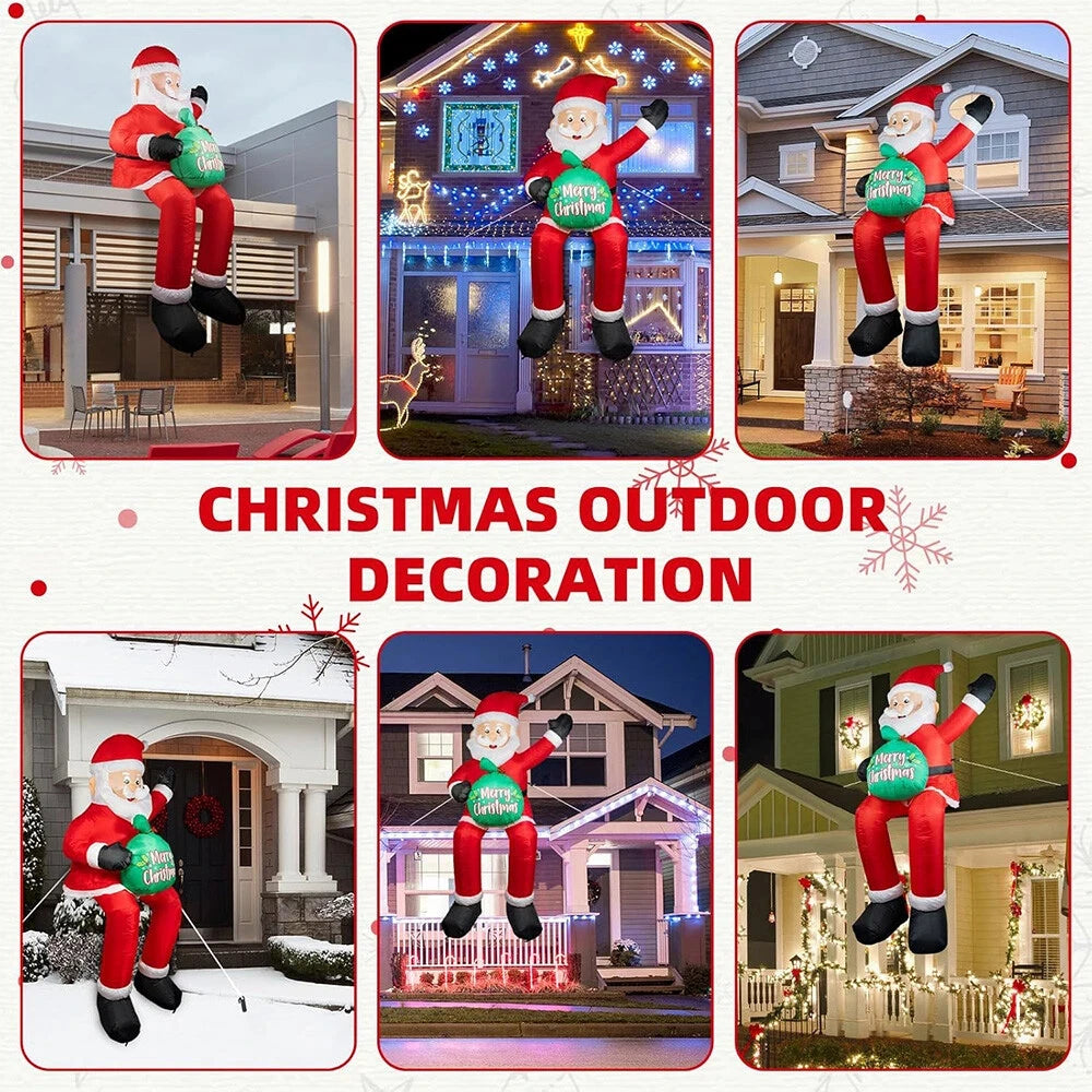 Inflatable Santa Claus With LED Lights Christmas Decoration