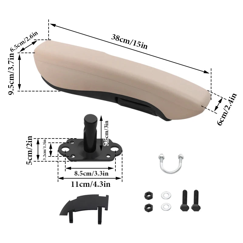 Adjustable Wear-Resistant Seat Armrest Accessories for Car Truck RV Pickup Seats, Universal Replacement Armrest Support
