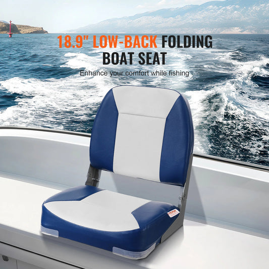 SucceBuy Folding Boat Captain Seat With Thickened Sponge Padding
