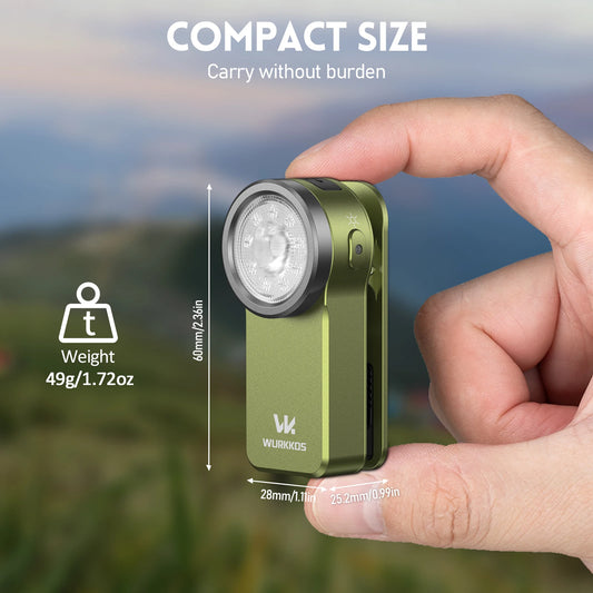 Wurkkos HD03 Clip On USB Rechargeable LED Flashlight
