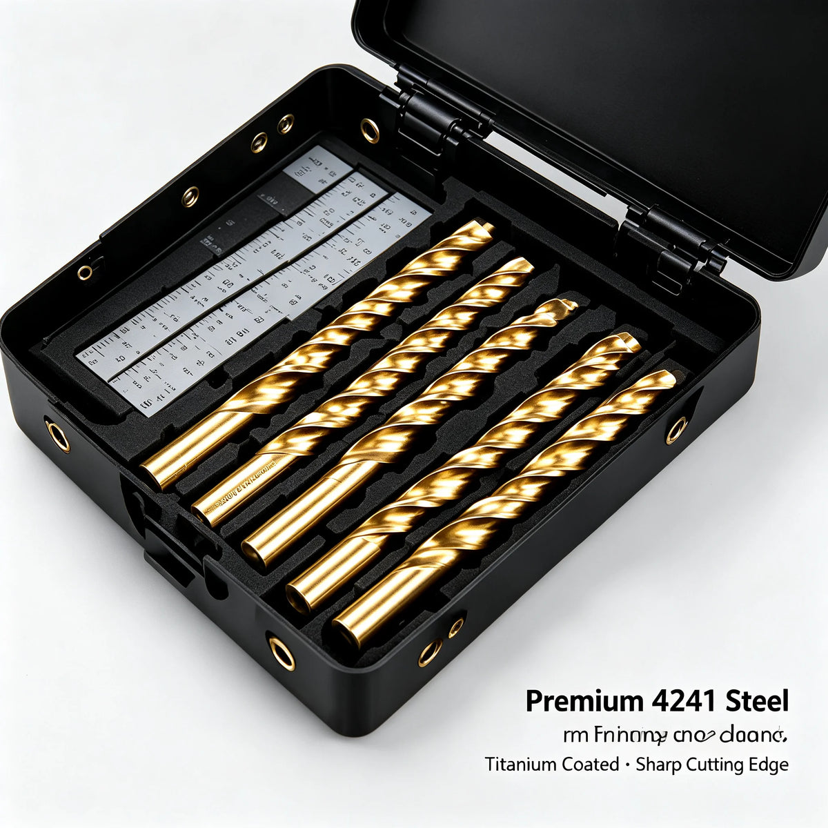Bymaocar 115pc Drill Bit Set HSS Round Shank Storage Box
