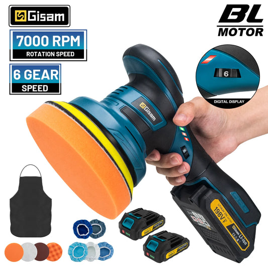 Gisam Brushless Cordless Car Polisher Rotary Waxing Power Tool