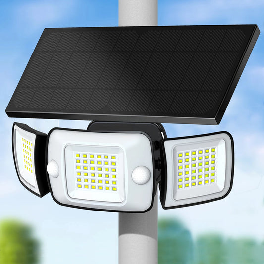 Intelamp Outdoor Solar LED Flood Light Dual Motion Sensor