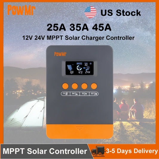 PowMr MPPT Solar Charge Controller Supports 12V And 24V Batteries