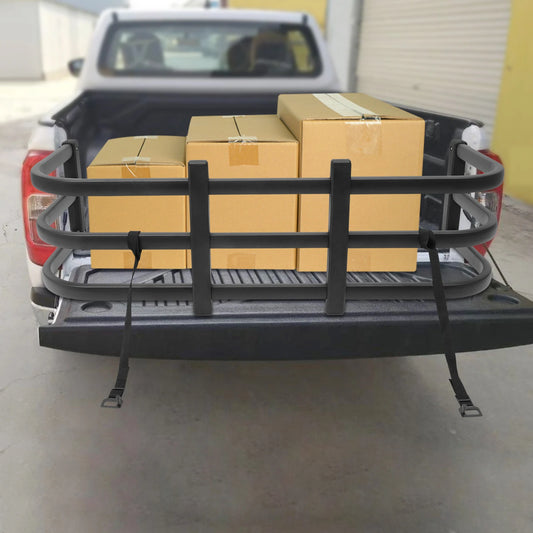 Truck Bed Extender, Aluminum Truck Ladder Rack, Tailgate Rack, Adjustable 48-61", 180° Flip, RV Hydraulic Tool, Rustproof