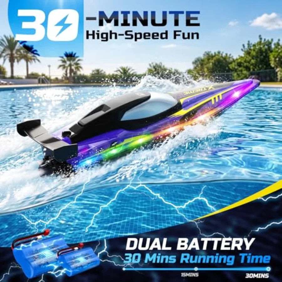 Remote Control Jet Boat For Pools And Lakes With Led Lights