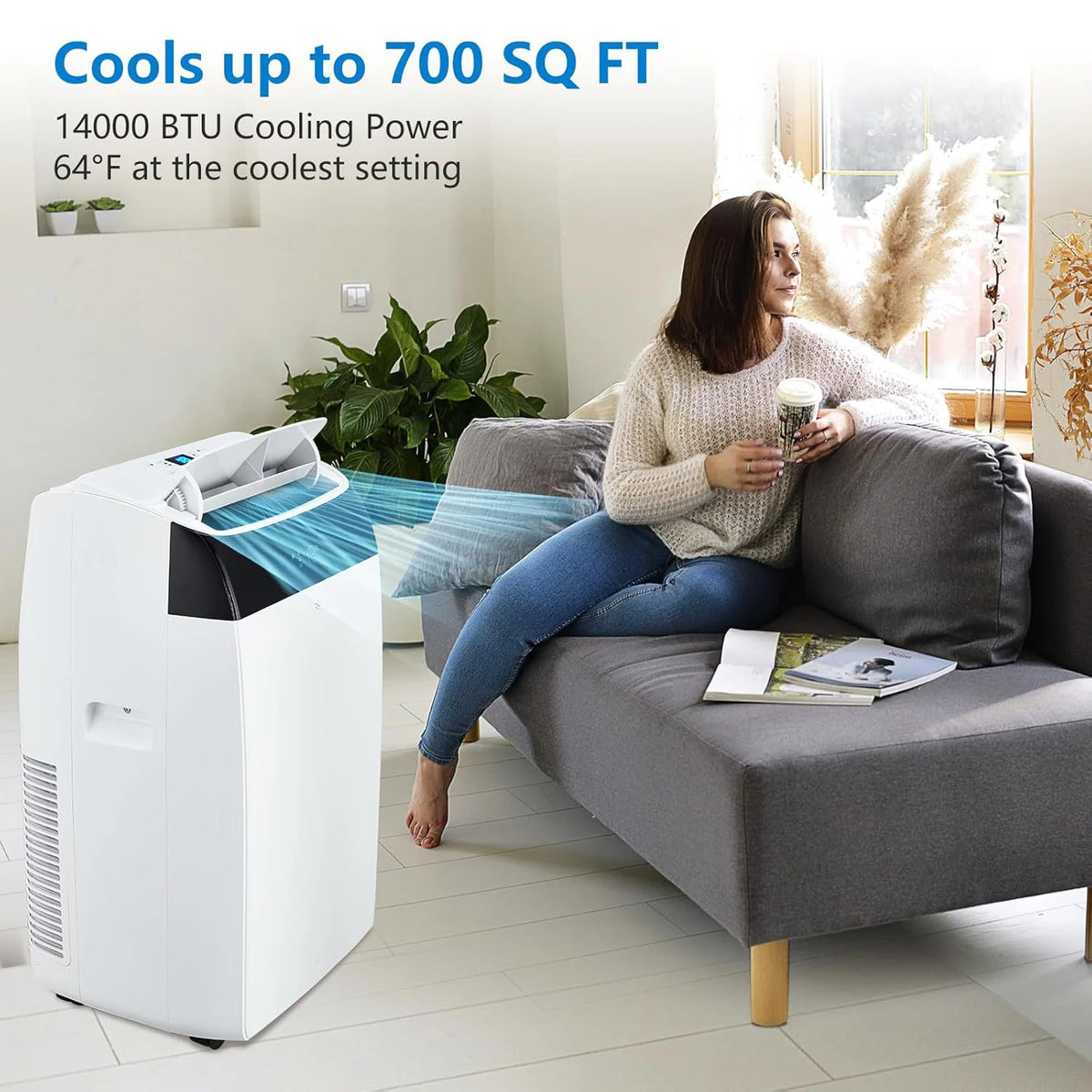 Adoolla Portable 14000 BTU Air Conditioner 3IN1 Cooling Fan Dehumidifier