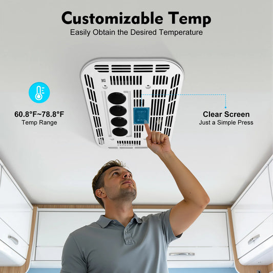 Bymaocar 12V RV Air Conditioner with Remote Heating and Cooling
