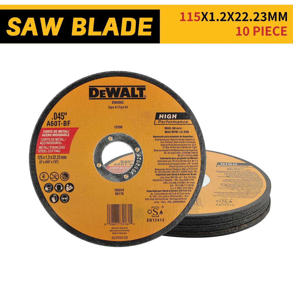 Dewalt Metal Cutting Wheel Heavy Duty Industrial Abrasive Disc