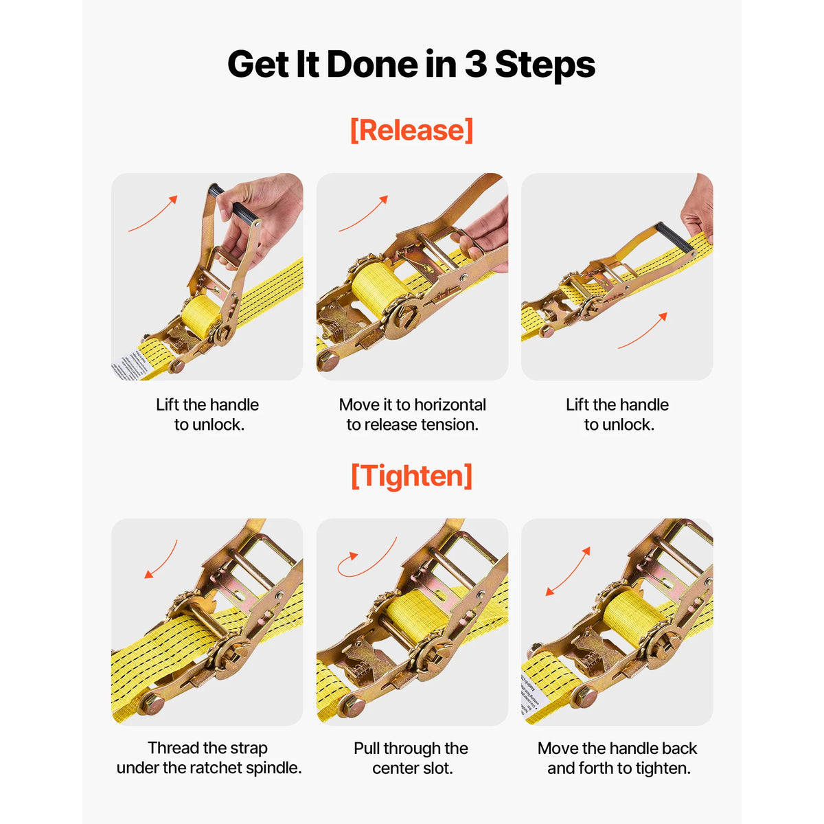 SucceBuy 6 Pack Ratchet Straps Double J Hook Tie Down