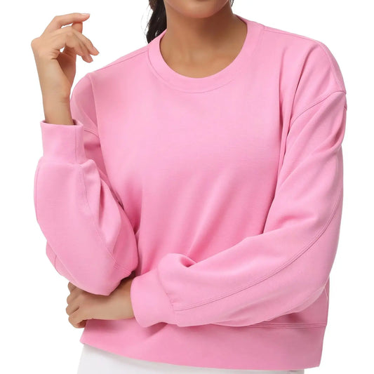 The Gym People Women Cropped Pullover Sweatshirt With Long Sleeves