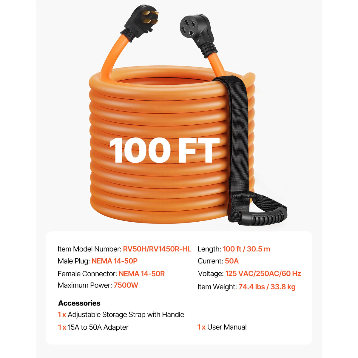 SucceBuy RV Extension Cord With Integrated Power Indicator