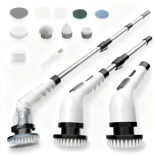 Rechargeable Electric Spin Scrubber With Adjustable Pole For Cleaning