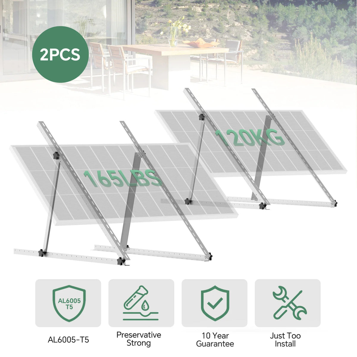 Rvpozwer Adjustable Solar Panel Bracket Aluminum For RV Boat Roof