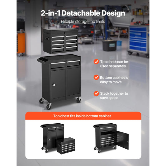 SucceBuy Rolling Tool Chest With 5 Drawers For Workshop Organization