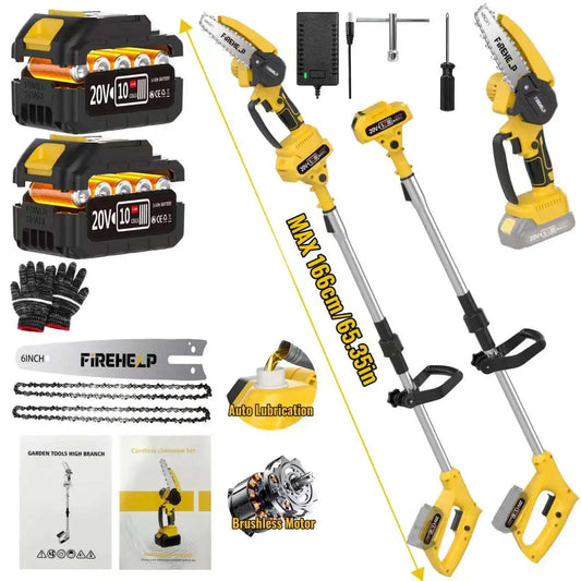 Firehelp Telescopic Cordless Pole Saw And Chainsaw 2in1 Set