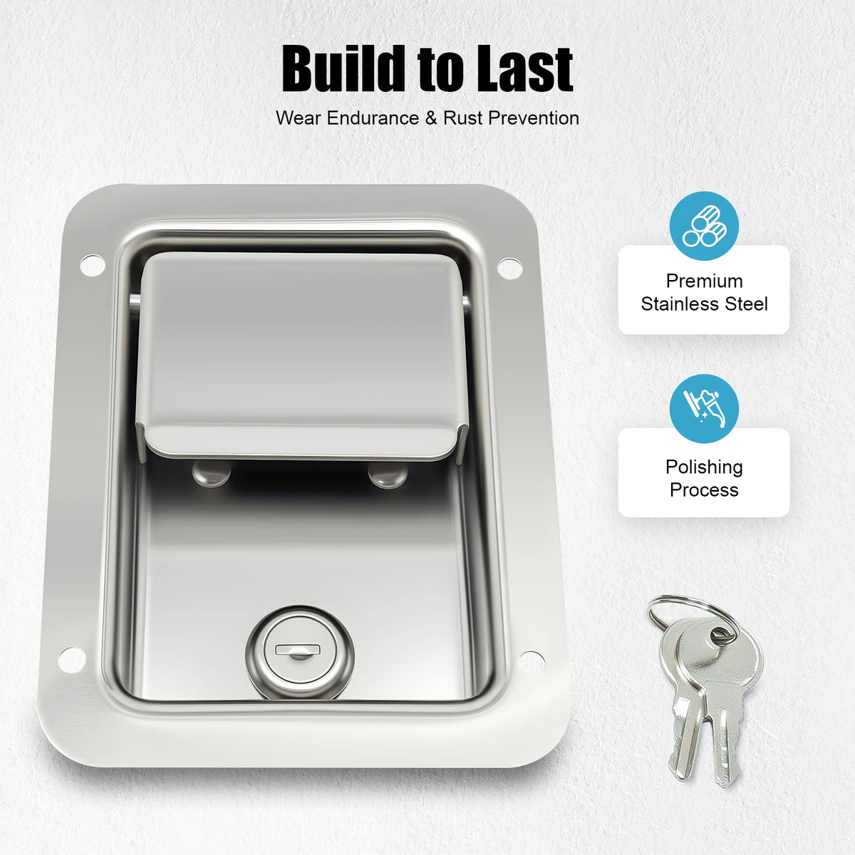 Bymaocar 4 Piece Stainless Steel Trailer Tool Box Latch Set