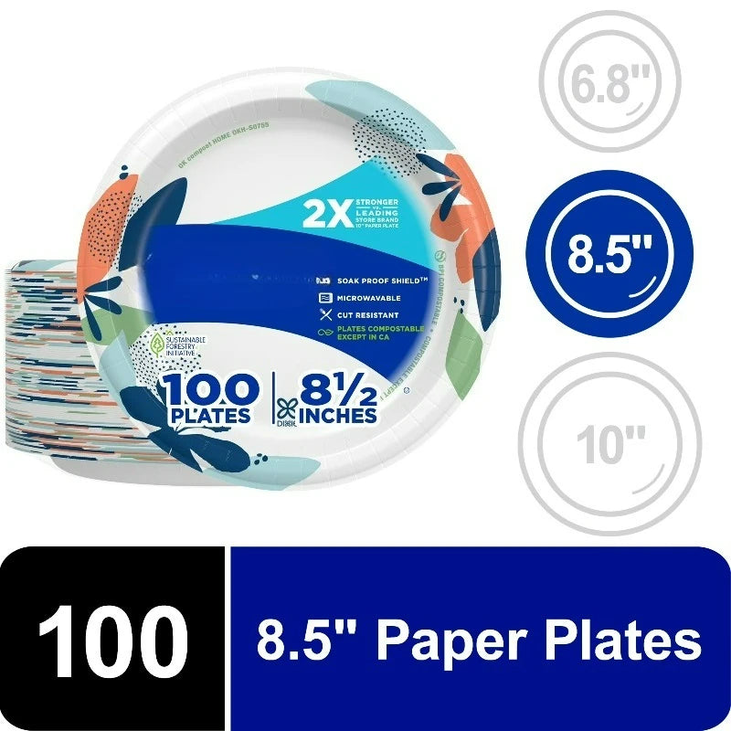 Durable Compostable Paper Plates For Commercial Use