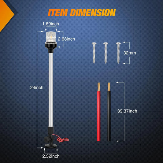 Nilight Waterproof Marine Boat Anchor Navigation Light