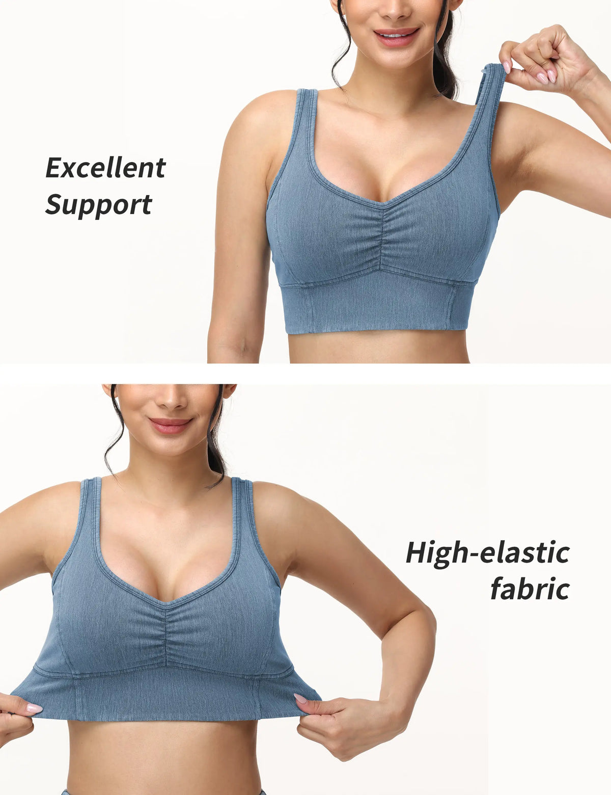 The Gym People Womens Denim Tank Top With Built In Bra
