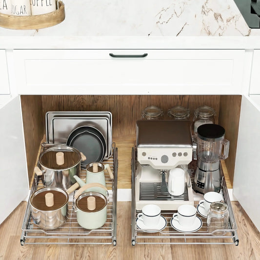 HiMISS Stainless Steel Pull Out Cabinet Organizer Shelf