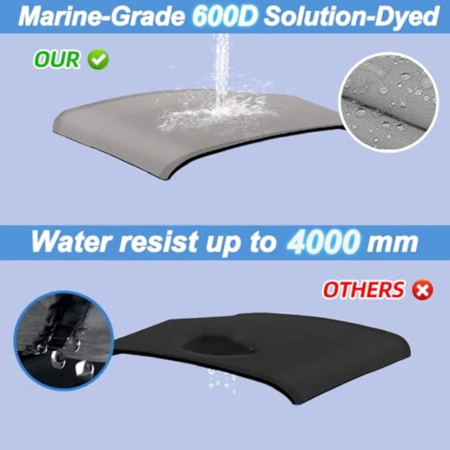 Marine Grade Polyester Bimini Top Replacement Cover With Zipper Sleeves