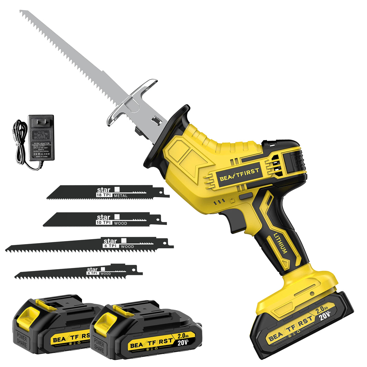 BeautFirst Cordless Reciprocating Saw With LED Work Light