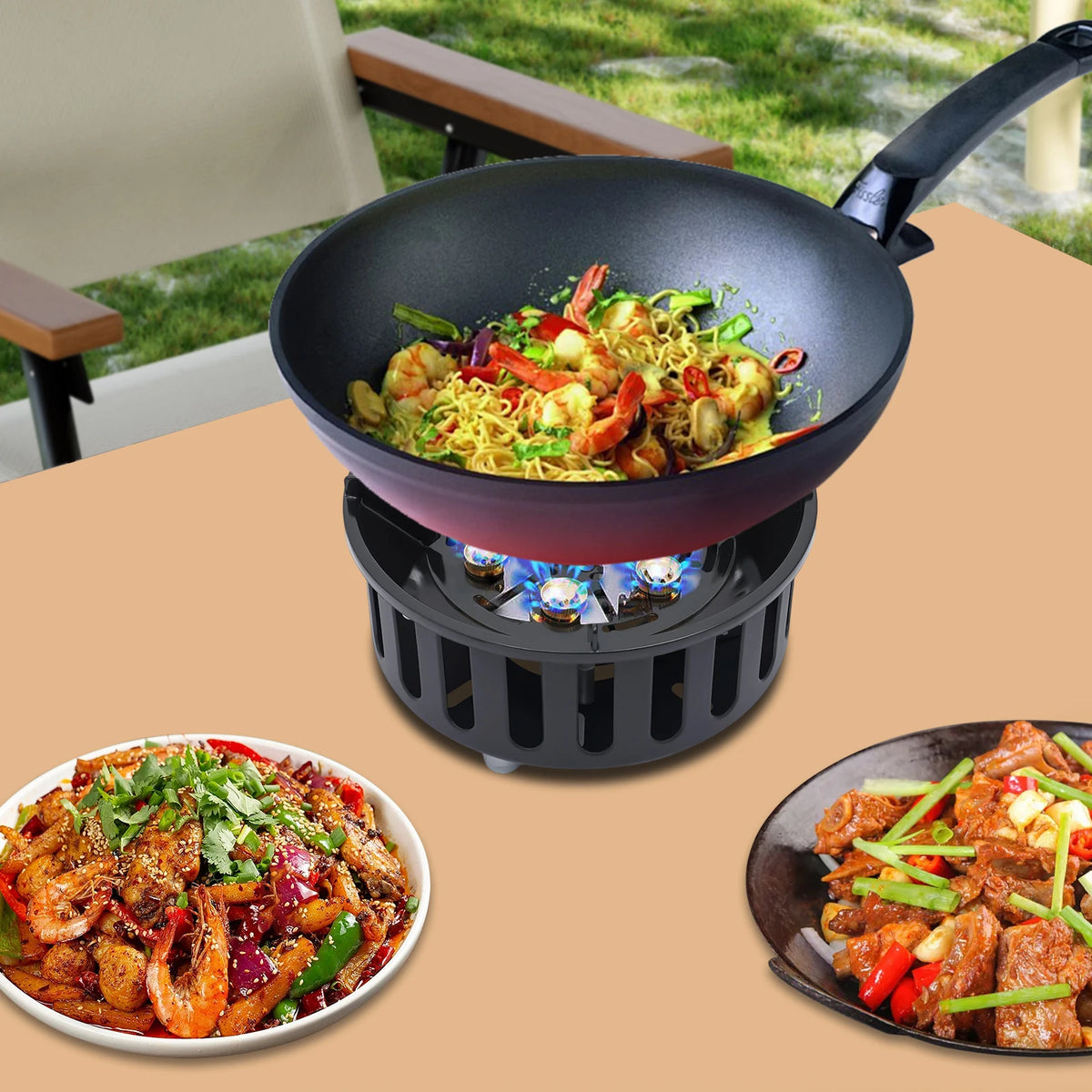 Portable Butane Camping Stove With Electronic Ignition And Fuel Adapters