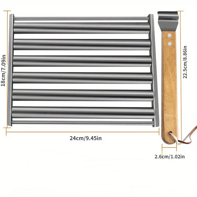 Stainless Steel Five Sausage Grill Roller For Outdoor Cooking