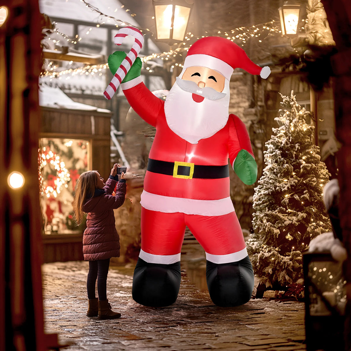 Homcom LED Christmas Inflatable Santa Claus Outdoor Decor