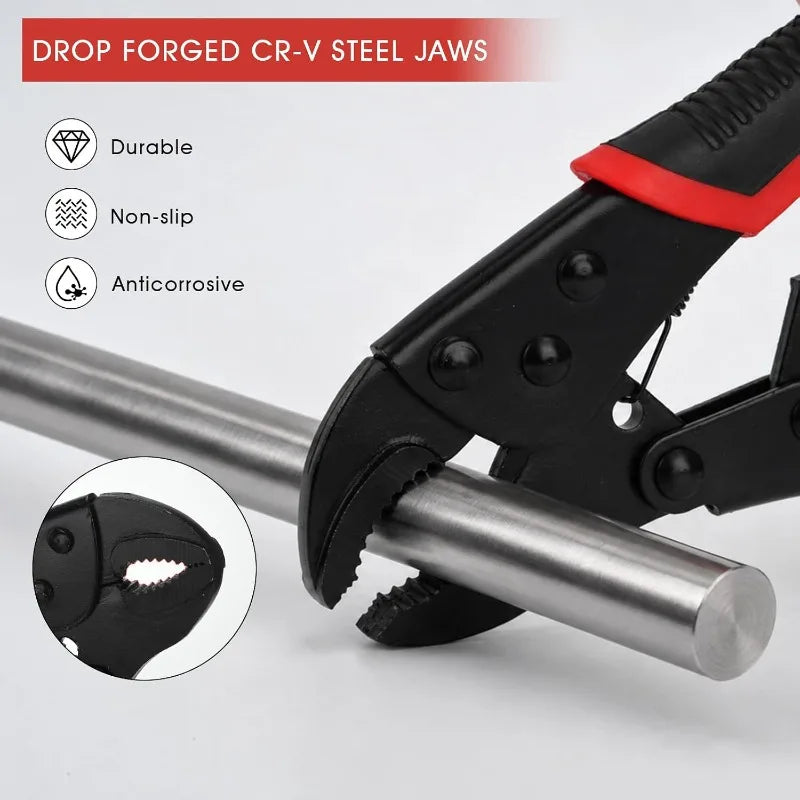 Heavy Carbon Steel Locking Pliers With Curved Jaws For Clamping