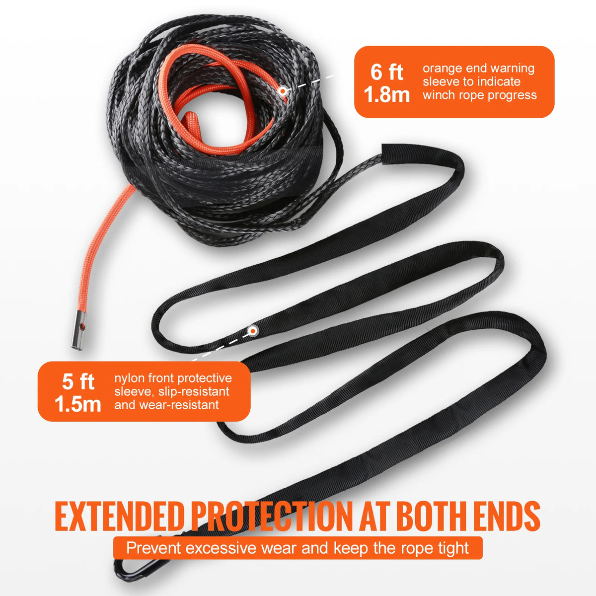 Succebuy High Strength Synthetic Winch Rope With Forged Hook