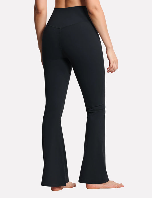 The Gym People Crossover High Waisted Flare Yoga Pants