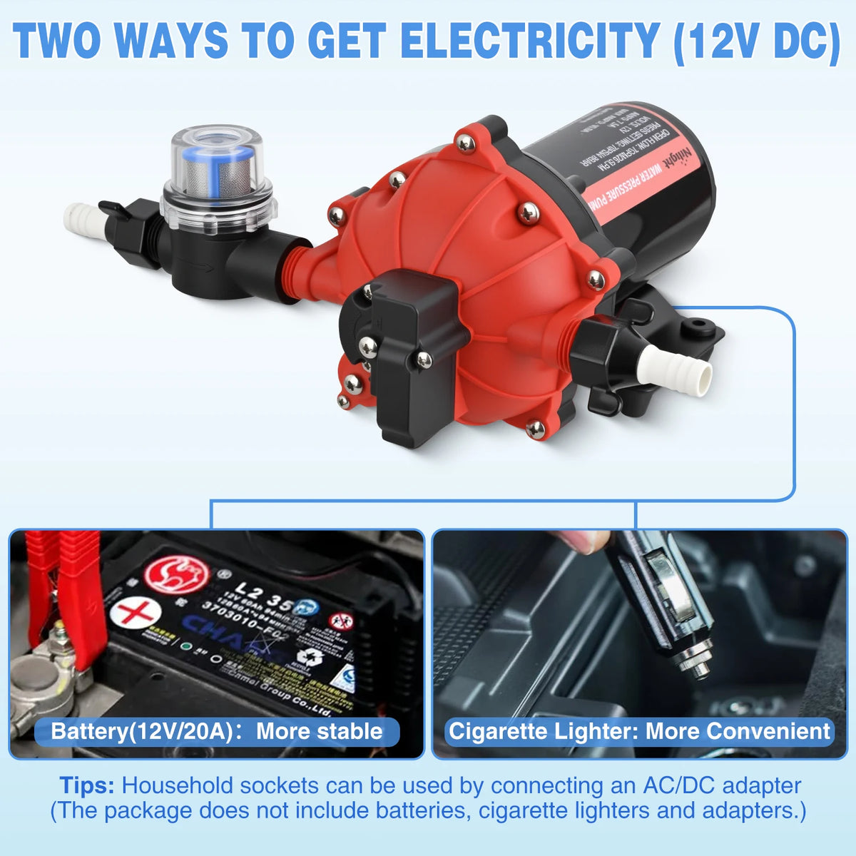 Nilight 12V Self Priming Diaphragm Water Pump For Camping