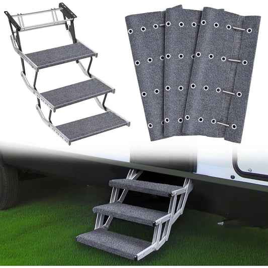 Nilight Adjustable Wrap Around RV Step Carpet Covers With Springs