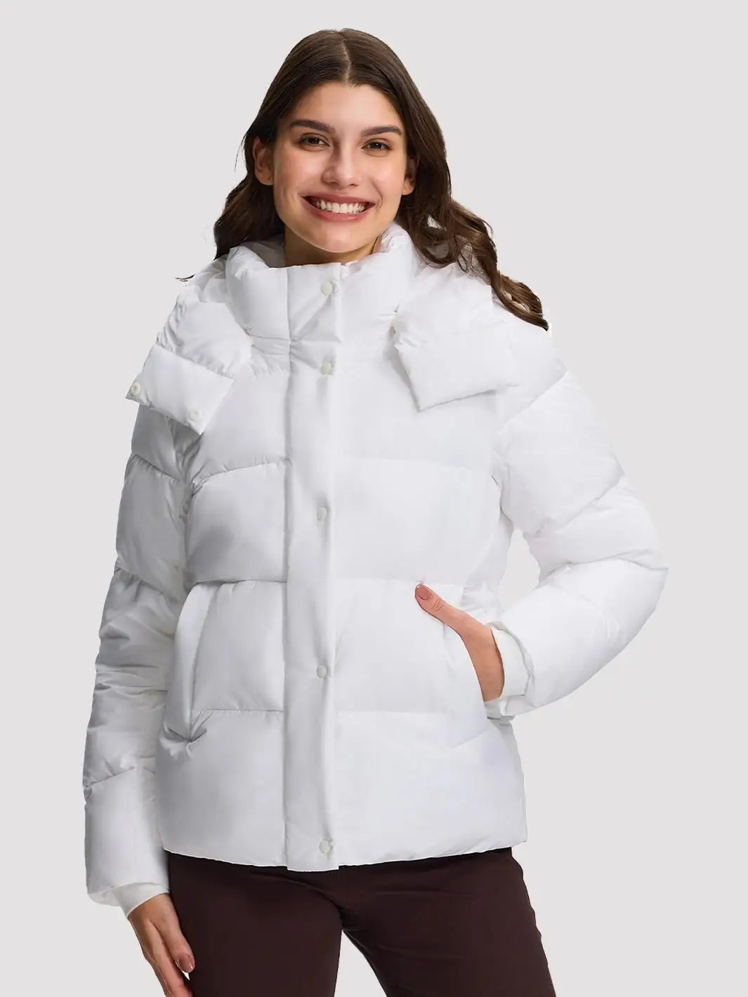 Pioneer Camp Women Hooded Quilted Puffer Jacket Winter Coat