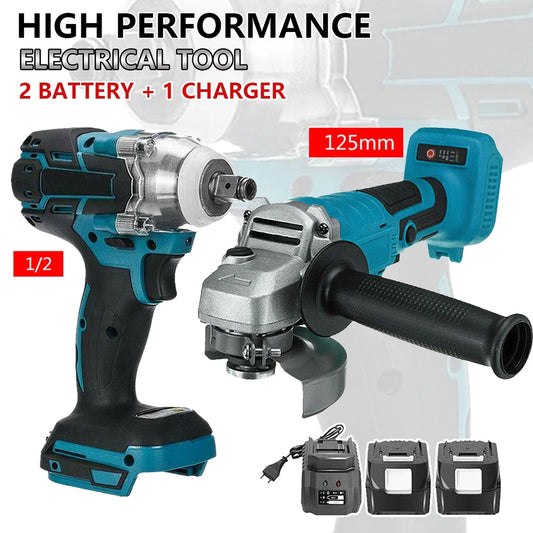 Magnitt Brushless Cordless Angle Grinder And Impact Wrench Combo Kit