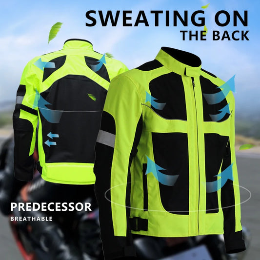 Men Motorcycle Reflective Jacket With Protective Padding